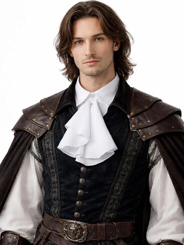 Victorian Colonial Jabot Collar Costume Medieval Gothic Detachable Ruffled Fake Collar Victorian Accessories in Saudi Arabia