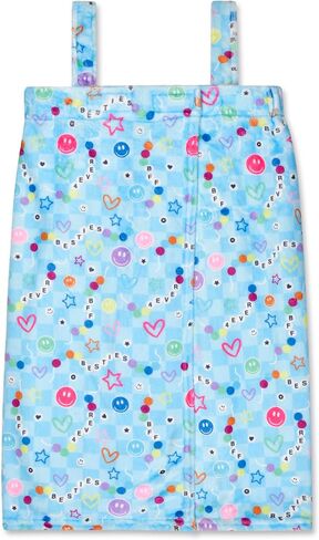 iscream Big Girls' Silky Soft Plush Spa Wrap for Home, Travel, Summer Camp - Bold & Boho Collection in Kuwait
