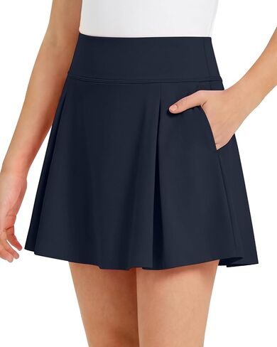G4Free Chillwhisp Girls Pleated Tennis Skirts - High Waisted A Line Athletic Skort with Undershorts 4 Pockets in Kuwait