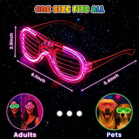 LovesTown 40PCS Light up Glasses Party Favors, 3 Modes LED Glasses, Glow in the Dark Party Supplies Accessories Neon Shutter Shades for Adult/Kids Light up Rave Accessories,Music Festival, Glow Dances in Kuwait