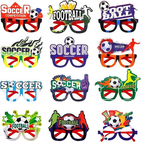 24 Pcs World Cup 2026 Soccer Party Favors 12 Style Novelty Glasses Decorations Sports Eyewear for Soccer Themed Birthday, Tailgate, BBQ, Outdoor Events Multicolor in Saudi Arabia