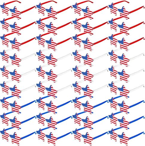 12/20/36 Pack 4th of July Star/Heart Sunglasses, American Flag Patriotic Glasses for Independence Day Party in Kuwait