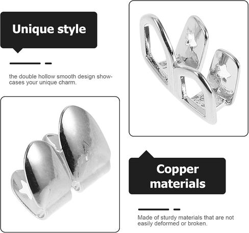 18k Silver Hip Hop Tooth Cap Grill Set, Detachable Metal Rapper Teeth Accessories for Cosplay and Party Wear, Polished Dental Grills Props for Men and Women in Kuwait