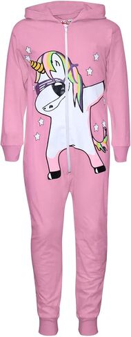 Kids Girls 100% Cotton Dabbing Unicorn A2Z Overall One Piece All In One Jumpsuits in Kuwait