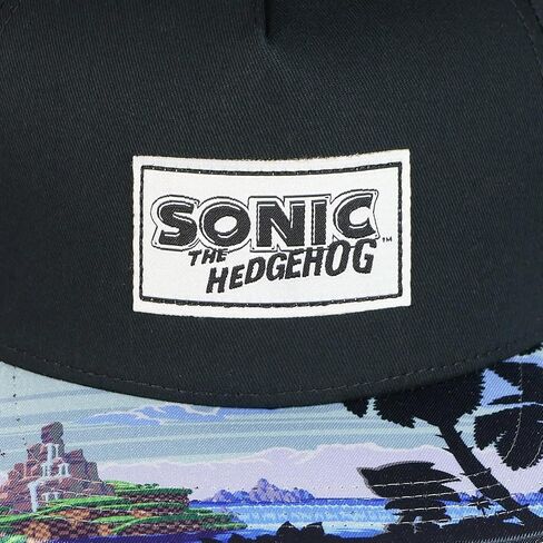قبعة بيسبول للأطفال من Bioworld Sonic the Hedgehog للأولاد ذات حافة مسطحة Angel Island مصعد Snapback قابل للتعديل OSFM باللون الأسود in Kuwait