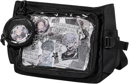 Ita Messenger Bag, Nylon Cute Pin Display Crossbody Bags Handbags Kawaii Shoulder Purse in Kuwait
