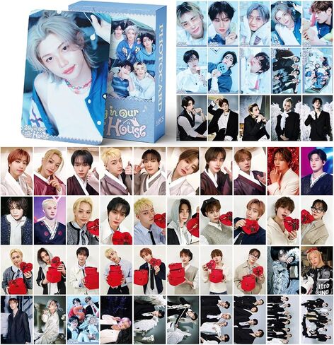 PYAJUU KPOP Stray Kids Photocards Stray in Our Little House Album Cards 55PCS Straykids صور بطاقات المشجعين بطاقات المعايدة هدية DO IT بطاقات بريدية للأولاد والبنات LOMO in Kuwait