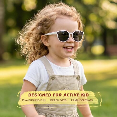 Bio-th Kids Sunglasses for Girls Boys Polarized, Unbreakable TPEE Flexible Rubber Frame, UV400 Protection Toddler Age 3-8 in Kuwait
