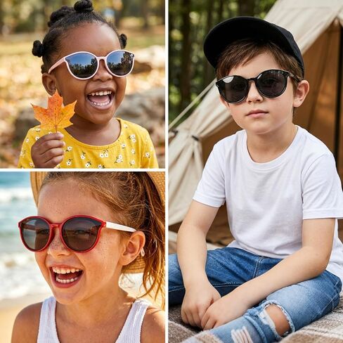 Bio-th Kids Sunglasses for Girls Boys Polarized, Unbreakable TPEE Flexible Rubber Frame, UV400 Protection Toddler Age 3-8 in Kuwait