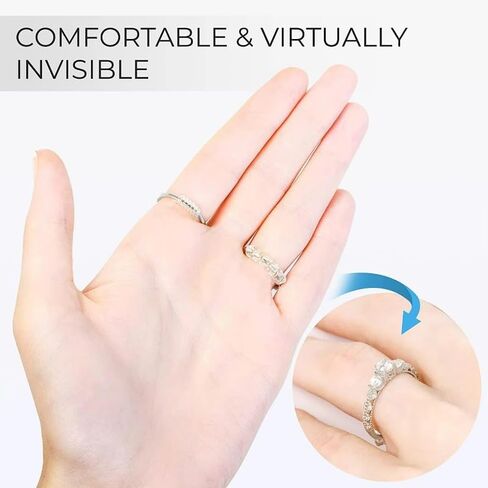 Ring Size Reducer Spiral Coil 4-Pack Transparent Invisible Ring Adjuster Tightener for Loose Rings, Resizing Tool for Daily Wear and Events, Transparent in Kuwait