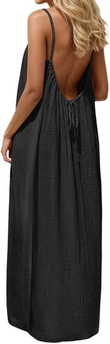 Long Nightgowns For Women Ankle Length Sleeveless Cami Lounge Dress Backless Night Gown Spaghetti Strap Sleep Shirts in Saudi Arabia