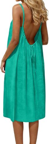 Women's Nightgowns & Sleepshirts Sleeveless Cami Lounge Dress Backless Casual Night Gowns Open Back Sleep Dress in Saudi Arabia