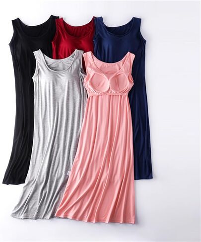 Night Gowns For Adult Women Shelf Bra Cute Nightgowns Plus Size Sleeveless Sleepwear Ladies Summer Tank Sleep Dress in Saudi Arabia