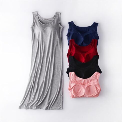Night Gowns For Adult Women Shelf Bra Cute Nightgowns Plus Size Sleeveless Sleepwear Ladies Summer Tank Sleep Dress in Saudi Arabia
