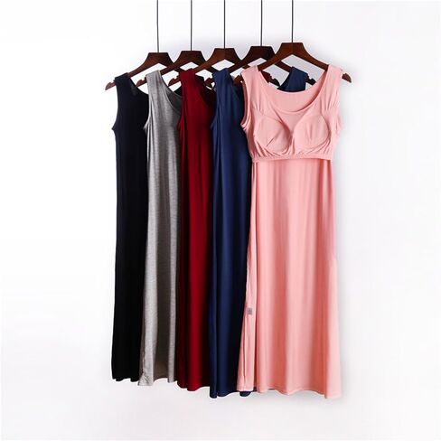 Night Gowns For Adult Women Shelf Bra Cute Nightgowns Plus Size Sleeveless Sleepwear Ladies Summer Tank Sleep Dress in Saudi Arabia