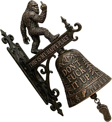 Funny Wall Bell, This is My Happy Place Rustic Doorbell Decor, “Don’t Fuck It Up" Doorbell,Funny Bell for Man Cave Garden Outdoor Wall Decor Front Porch Garden Home in Saudi Arabia