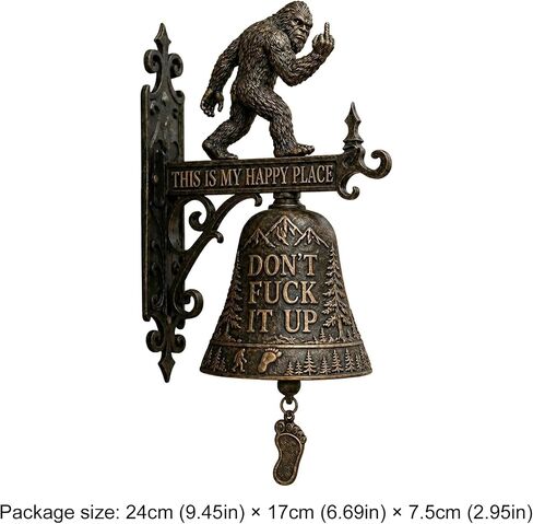 Funny Wall Bell, This is My Happy Place Rustic Doorbell Decor, “Don’t Fuck It Up" Doorbell,Funny Bell for Man Cave Garden Outdoor Wall Decor Front Porch Garden Home in Saudi Arabia