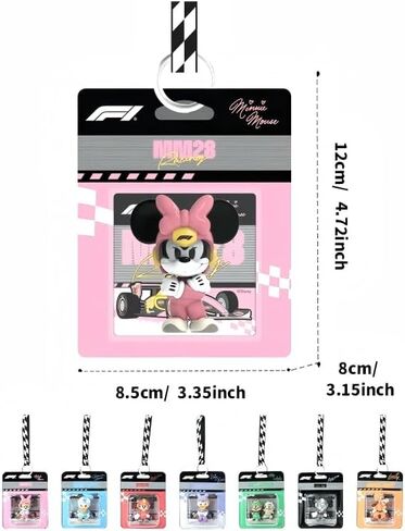 MINISO Disney Mickey F1 Speed ​​Mini World Blind Box Bag Charm لطيف مفاجأة الشكل سلسلة المفاتيح لعبة قابلة للجمع لتزيين الحقيبة هدية عيد ميلاد لمحبي ديزني (عشوائي) in Kuwait