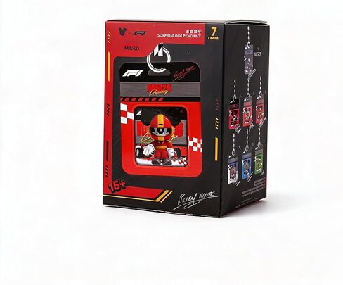 MINISO Disney Mickey F1 Speed ​​Mini World Blind Box Bag Charm لطيف مفاجأة الشكل سلسلة المفاتيح لعبة قابلة للجمع لتزيين الحقيبة هدية عيد ميلاد لمحبي ديزني (عشوائي) in Kuwait