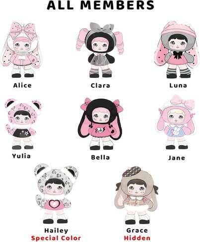 Nommi Pink Energy Series Cute Plush Keychain Blind Box (1 of 8 Possible Styles) Nommi Key Ring Collectible Birthday Gifts (1Pc Blind Box) in Saudi Arabia