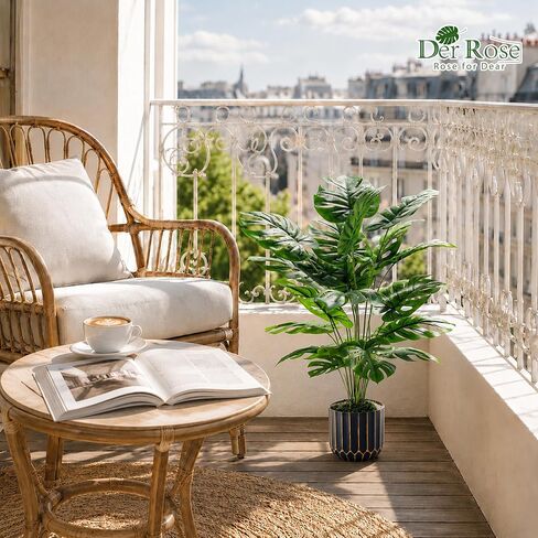 نباتات وهمية مقاس 28 بوصة من Der Rose نباتات صناعية طويلة القامة من Monstera نباتات صناعية داخلية وخارجية شجرة لغرفة المعيشة ديكور المنزل والمنزل in Kuwait