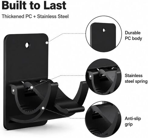 No Drill Curtain Rod Brackets 8 Pack, 20LB Heavy Duty Self Adhesive Renter Friendly Curtain Rod Holders, Curtain Rods No Drilling Black Fits 0.55-1.2 in, Apartment Dorm Bathroom RV Over Blinds in Kuwait
