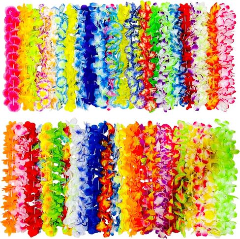 GoodUping 18 Counts Hawaiian Leis, Flower Hair Clip, Headbands and Wristbands, Perfect Luau Party Supplies for Summer Beach Vacations, Essential Party Decorations for Birthday, Graduation, and Wedding in Saudi Arabia