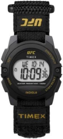 Timex UFC Unisex Rivalry 33mm Watch - Black Velcro Digital Dial Black Case in Kuwait