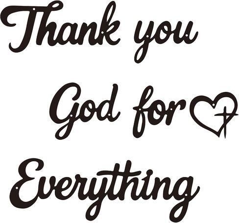 BRRSSIO Metal Wall Art Black Wall Decor Thank You God For Everything Decorative Sign for Kitchen Office Bedroom Living Room, Vintage Farmhouse Christian Wall Decorations in Saudi Arabia