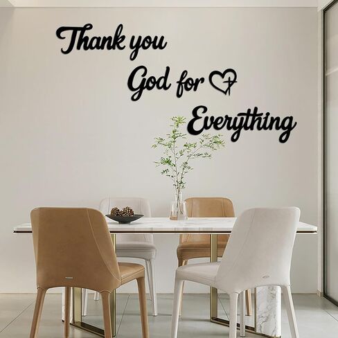 BRRSSIO Metal Wall Art Black Wall Decor Thank You God For Everything Decorative Sign for Kitchen Office Bedroom Living Room, Vintage Farmhouse Christian Wall Decorations in Saudi Arabia