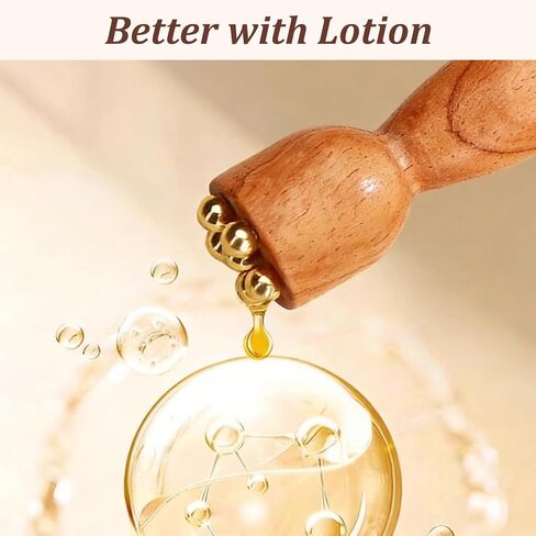 Facial Massage Tool Set 2pcs Sandalwood Eye Massager with 5 Copper Beads Wooden Facial Massage Tools Gua Sha Eye Massager Tool for Face Acupressure Head Massage Wood Therapy Manual Massage Tool in Saudi Arabia