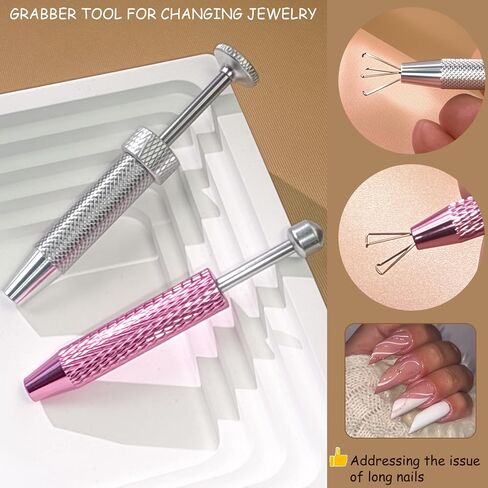 14G 16G 18G 20G Piercing Taper Ball Grabber Tool for Changing Jewelry - Stainless Steel Flat Back Earring Tool Threader Threadless Insertion Pin Body Piercing Needles Kit for Ear Nose Lip Tongue Navel in Kuwait