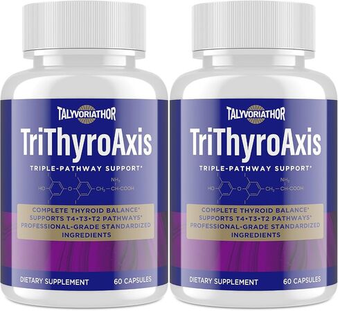 Thyroid Support Supplement for Women & Men – Professional T4, T3, T2 Triple-Pathway – Metabolism & Energy – with L-Tyrosine, Selenium, Ashwagandha & Guggul Extract – Standardized Herbs – 60 Capsules in Saudi Arabia