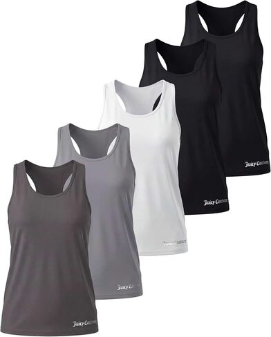 Juicy Couture Women's Dry Fit Racerback Tank Tops Workout Athletic Sleeveless Gym Running Sports Active Tees Moisture Wicking in Kuwait