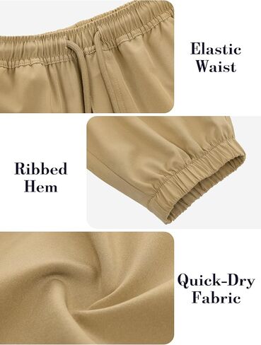 Cooraby 3 Packs Boys Pull on Jogger Pants Quick Dry School Uniform Pants with Pockets for Kids 5-14Y in Kuwait