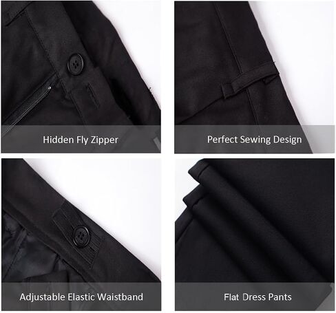 Boys Dress Pants Sim Fit Formal Adjustable Pants for Boys Kids School Uniform Trousers in Kuwait