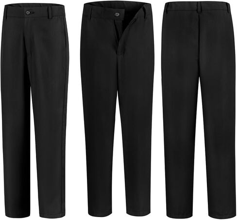 Boys Dress Pants Sim Fit Formal Adjustable Pants for Boys Kids School Uniform Trousers in Kuwait