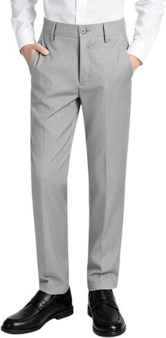 Boys Dress Pants Sim Fit Formal Adjustable Pants for Boys Kids School Uniform Trousers in Kuwait