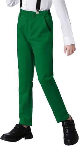 Boys Dress Pants Sim Fit Formal Adjustable Pants for Boys Kids School Uniform Trousers in Kuwait