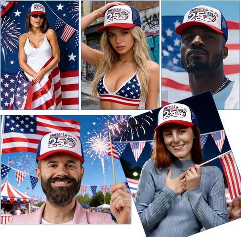 4th of July Outfits for Women-Fourth of July Shirts Women Accessories 250 Anniversary USA Hat,Patriotic Shirts Accessories Decorations-250 Anniversary USA Merchandise in Saudi Arabia