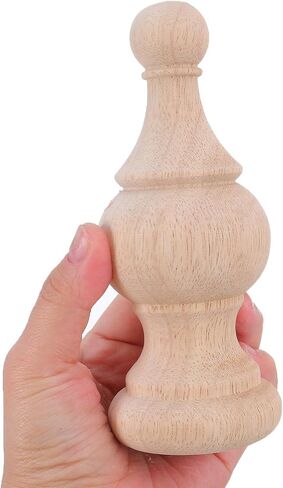 Cabilock 4 Pcs Unfinished Wood Finials, 5.9 Inch Decorative Wooden Post Caps for Bed Posts, Curtain Rod Ends, Furniture Accents and DIY Crafts in Saudi Arabia