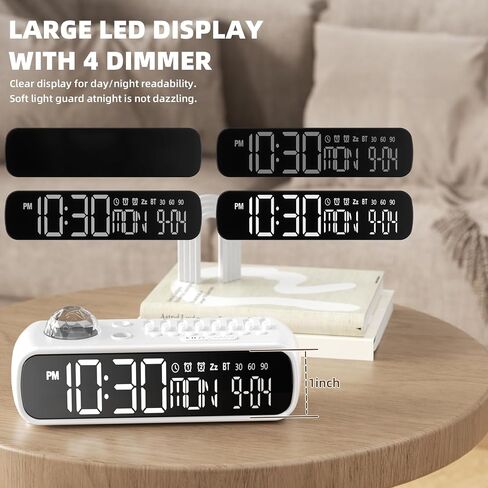 Digital Alarm Clock for Bedroom, Large Display Digital Clock with Indoor Thermometer Hygrometer, Automatic & Touch Backlight, Adjustable Brightness, Compact for Bedside in Saudi Arabia