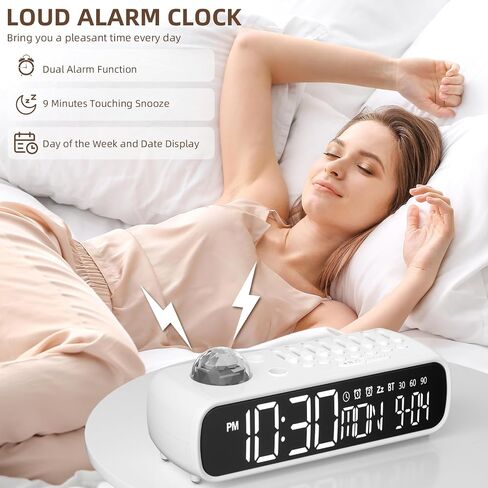 Digital Alarm Clock for Bedroom, Large Display Digital Clock with Indoor Thermometer Hygrometer, Automatic & Touch Backlight, Adjustable Brightness, Compact for Bedside in Saudi Arabia
