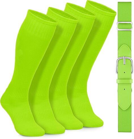 Gnidio 2 Pairs Baseball Socks and Belt Cotton Adjustable Youth Baseball Softball Socks Belt for Boys Girls in Saudi Arabia
