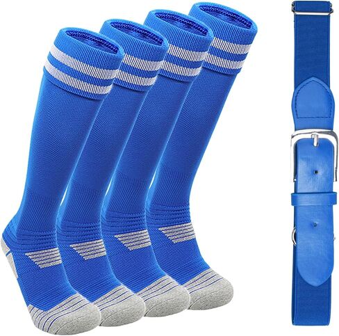 Kids Baseball or Softball Sock and Belt Combo Set, Adjustable Kids Softball Belts and 2 Pairs Socks for Youth Boys Girl in Saudi Arabia