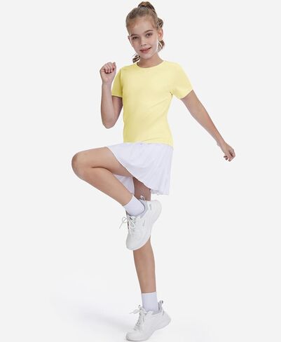 DOCUMO Girls Athletic Short Sleeve Quick Dry Fit T-Shirts - Active Gym Summer Casual Basic Tee Tops Crew Neck for Teens Kids in Saudi Arabia