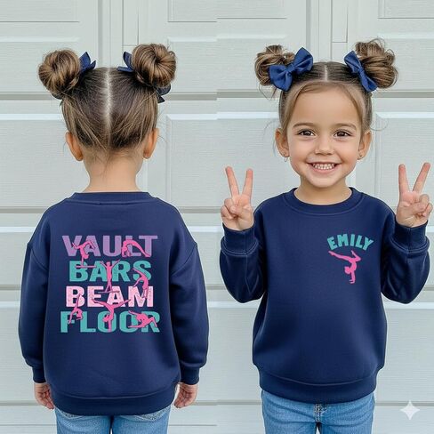 Custom Gymnastics Shirt for Kids Personalized Gymnast Shirt Girls Gymnastics Team Shirt Vault Bars Beam Floor Gymnast Gift Multi in Saudi Arabia