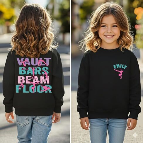 Custom Gymnastics Shirt for Kids Personalized Gymnast Shirt Girls Gymnastics Team Shirt Vault Bars Beam Floor Gymnast Gift Multi in Saudi Arabia