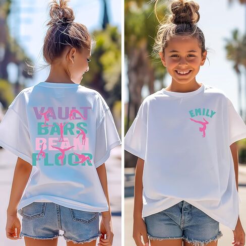 Custom Gymnastics Shirt for Kids Personalized Gymnast Shirt Girls Gymnastics Team Shirt Vault Bars Beam Floor Gymnast Gift Multi in Saudi Arabia