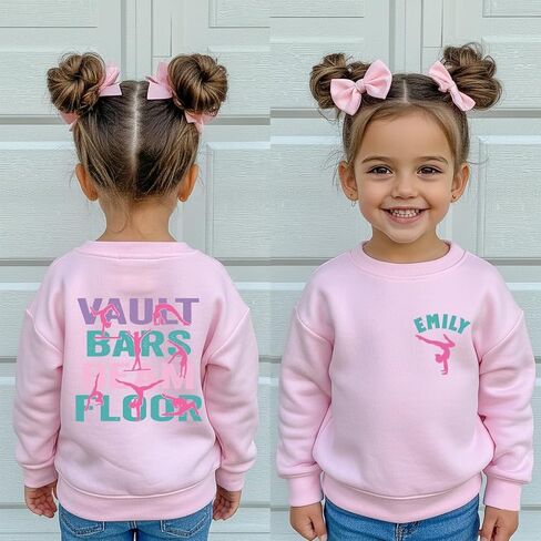 Custom Gymnastics Shirt for Kids Personalized Gymnast Shirt Girls Gymnastics Team Shirt Vault Bars Beam Floor Gymnast Gift Multi in Saudi Arabia